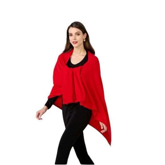 IMAN Soft N' Chic Multi-Wear Sweater Knit Wrap - 779-020 Red NEW poncho - Picture 14 of 15